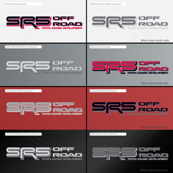 SR5 Off Road Toyota Racing Development decals